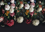 Dark Hanging Roses Wallpaper : Moody Dutch Floral Mural - flat design