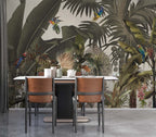 Jungle Parrots Wallpaper : Lush Tropical Forest Mural - View 2