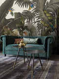 Jungle Parrots Wallpaper : Lush Tropical Forest Mural