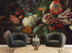 Dutch Floral Wallpaper : Dark Still Life Bouquet Mural
