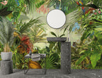 Vibrant Rainforest Wallpaper : Tropical Garden Animals Mural - View 3