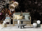 Dark Night Bloom Wallpaper : Moody Floral On Black Mural