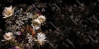 Dark Night Bloom Wallpaper : Moody Floral On Black Mural - flat design