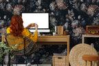 Dark Peony Butterfly Wallpaper : Moody Floral Pattern - View 4