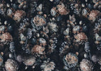Dark Peony Butterfly Wallpaper : Moody Floral Pattern - flat design