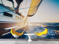 Sailboat Ocean Wallpaper : Sunlit Sailing Yacht Mural