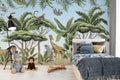 Safari Animals Wallpaper : Kids Giraffe Jungle Mural