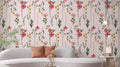 Wildflower Wallpaper : Pink and Yellow Ditsy Floral Pattern