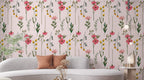 Wildflower Wallpaper : Pink and Yellow Ditsy Floral Pattern