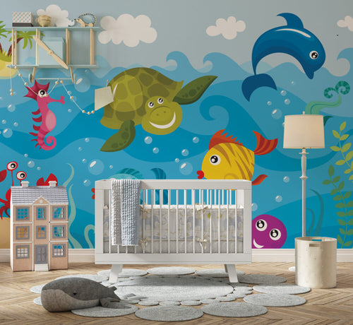 Underwater Fish Wallpaper : Kids Aquarium Ocean Mural