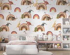 Dinosaur Rainbow Wallpaper : Kids Boho Pattern - View 4