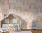Watercolor Rainbow Wallpaper : Soft Pastel Nursery Pattern