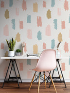Brush Stroke Wallpaper : Soft Pastel Paint Dabs Pattern