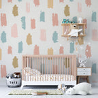 Brush Stroke Wallpaper : Soft Pastel Paint Dabs Pattern - View 4