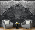 Dark Concrete Wallpaper : 3D Stone Cave Mural