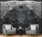 Dark Concrete Wallpaper : 3D Stone Cave Mural