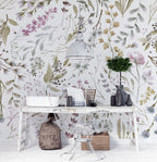 Watercolor Herb Wallpaper : Soft Lavender Botanical Pattern - View 4