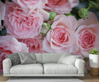 Pink Rose Wallpaper : 3D Realistic Rose Bouquet Mural - View 4