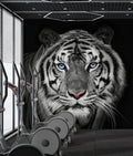 Tiger Wallpaper : Black and White Blue-Eyed Tiger Mural