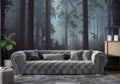 Dark Forest Wallpaper : Misty Pine Woods Mural