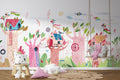Treehouse Wallpaper : Colorful Kids Village Mural