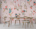 Pastel Floral Wallpaper : Soft Pink Ditsy Flowers Pattern - View 5