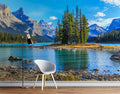 Mountain Lake Wallpaper : Pine Island Alpine Mural