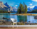 Mountain Lake Wallpaper : Pine Island Alpine Mural