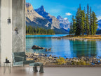 Mountain Lake Wallpaper : Pine Island Alpine Mural - View 4