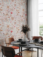 Peach Blossom Wallpaper : Powder Pink Floral on Cream Pattern - View 4
