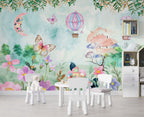 Balloon Elephant Wallpaper : Watercolor Butterfly Kids Mural - View 5