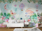 Balloon Elephant Wallpaper : Watercolor Butterfly Kids Mural - View 4