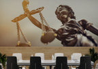 Lady Justice Wallpaper : Bronze Statue Scales Mural - View 3