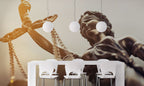 Lady Justice Wallpaper : Bronze Statue Scales Mural - View 4
