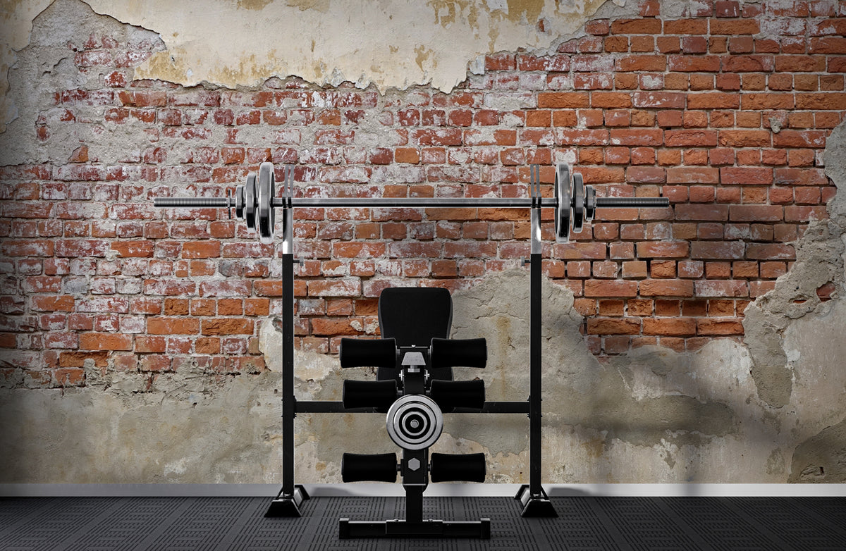 Exposed Brick Wallpaper : 3D Weathered Red Brick Mural - View 3