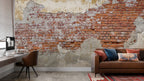 Exposed Brick Wallpaper : 3D Weathered Red Brick Mural