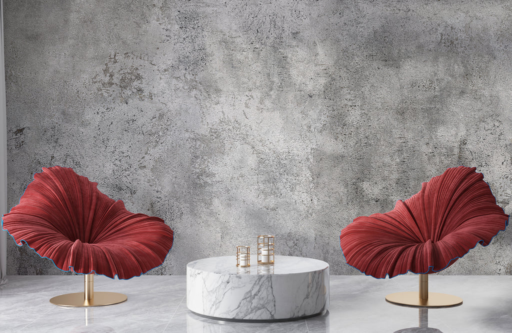 Concrete Texture Wallpaper : Light Grey Cement Mural - View 3
