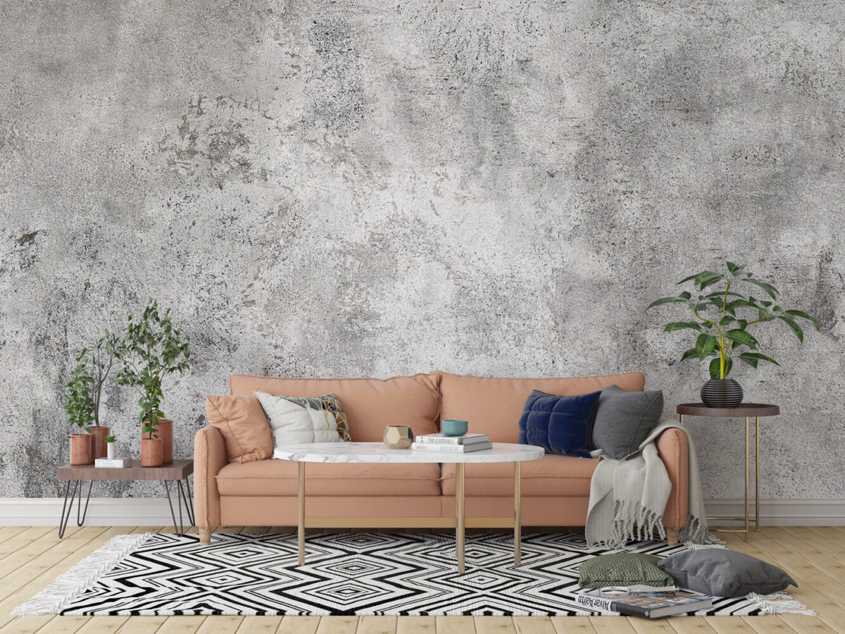 Concrete Texture Wallpaper : Light Grey Cement Mural - View 4