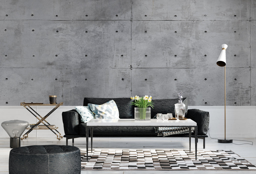 Concrete Panel Wallpaper : Grey Tie-Hole Formwork Mural - View 3