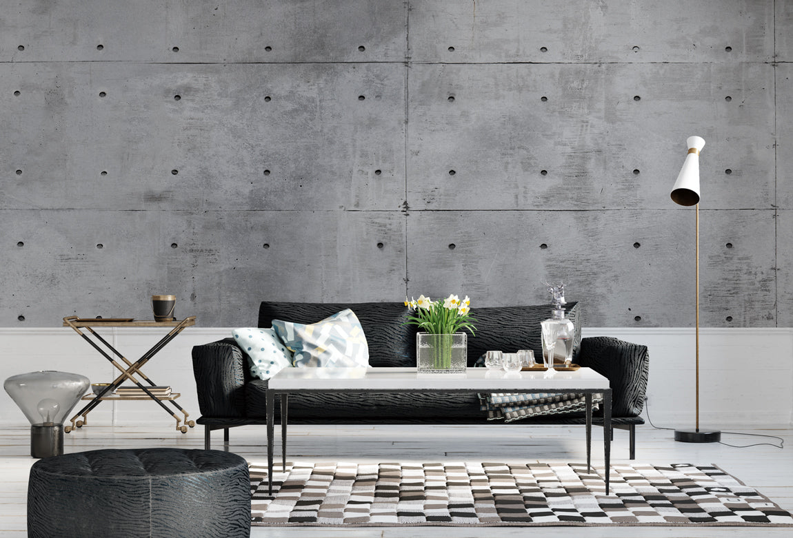 Concrete Panel Wallpaper : Grey Tie-Hole Formwork Mural - View 3