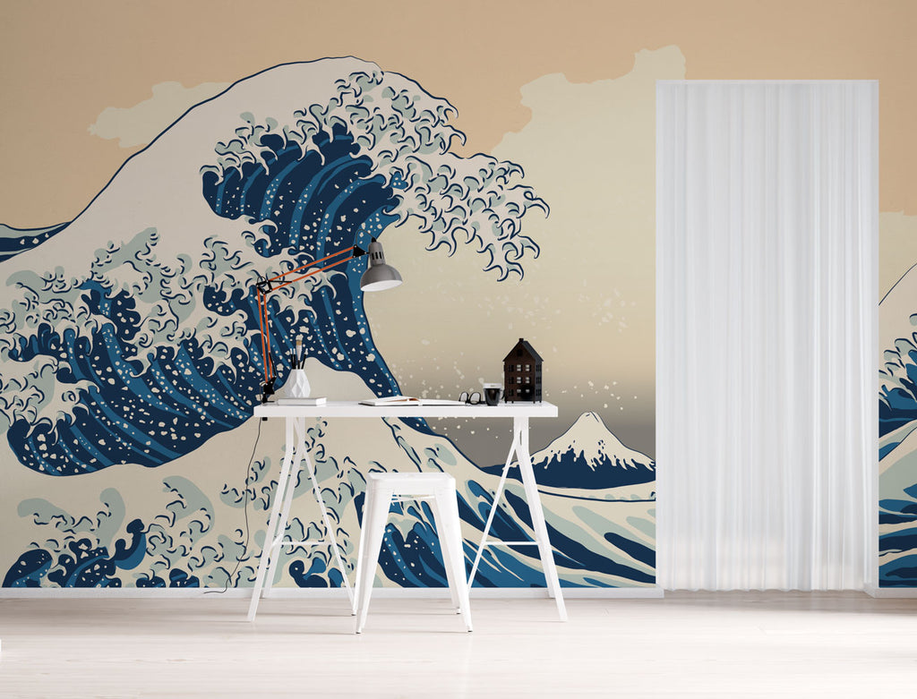 Great Wave Wallpaper : Japanese Ukiyo-e Ocean Mural - View 4