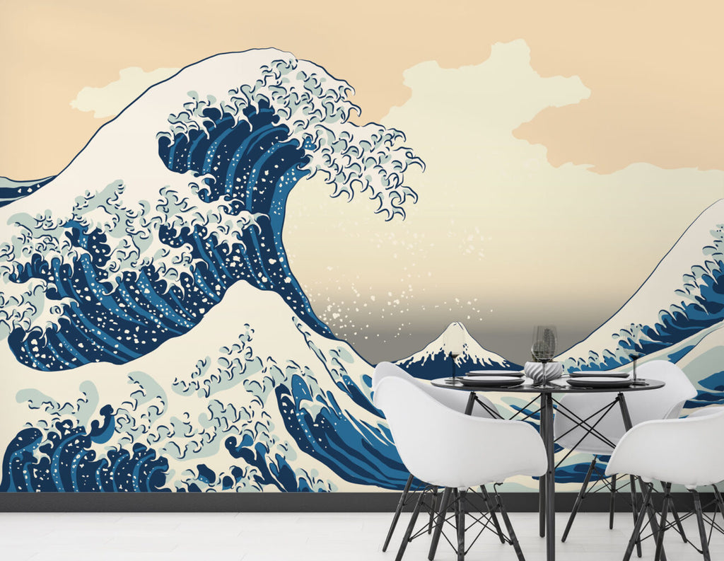 Great Wave Wallpaper : Japanese Ukiyo-e Ocean Mural