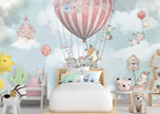 Balloon Animals Wallpaper : Koala and Fox Castle Sky Kids Mural - View 3