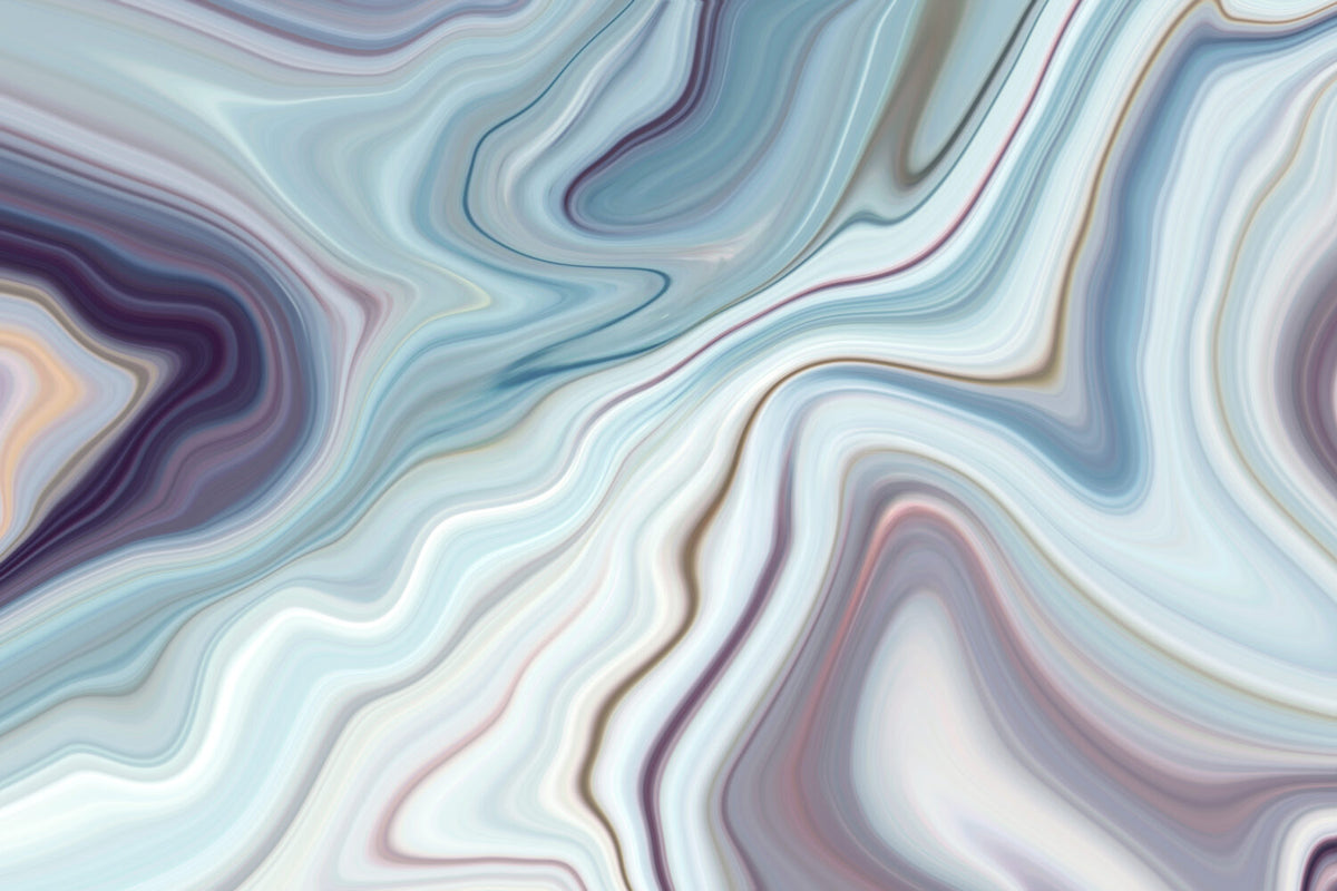 Blue Marble Wave Wallpaper : Fluid Swirl Abstract Mural - View 2