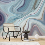 Blue Marble Wave Wallpaper : Fluid Swirl Abstract Mural - View 4