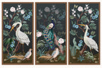Peacock and Heron Wallpaper : Framed Chinoiserie Panels Mural - View 2