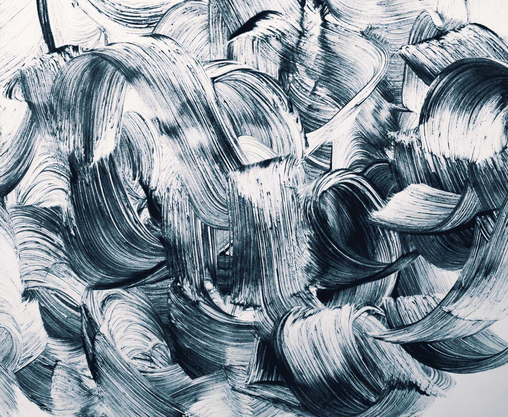 Blue Brushstroke Wallpaper : Abstract Ink Strokes Mural - View 2