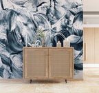 Blue Brushstroke Wallpaper : Abstract Ink Strokes Mural - View 3