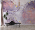 Lilac Marble Wallpaper : Gold Fleck Alcohol Ink Mural