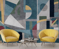 Textured Geometric Wallpaper : Concrete Shapes Modern Mural